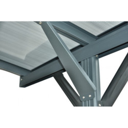 Carport double en alu anthracite et polycarbonate 6mm X-METAL