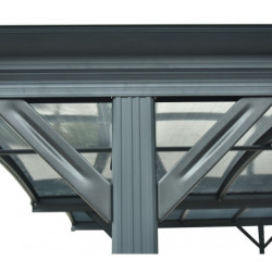 Carport double en alu anthracite et polycarbonate 6mm X-METAL