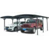Carport double en alu anthracite et polycarbonate 6mm X-METAL
