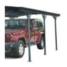 Carport double en alu anthracite et polycarbonate 6mm X-METAL