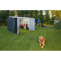 Abri atelier en métal couleur ardoise 11,25m² 375x300cm EASYSHED