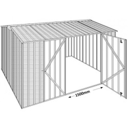 Abri atelier en métal couleur ardoise 11,25m² 375x300cm EASYSHED