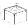 Pergola 3x3m Verona alu anthracite et polycarbonate 6mm - SOJAG