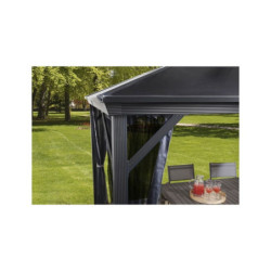 Pergola 3x3m Verona alu anthracite et polycarbonate 6mm - SOJAG