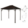Pergola 3x3m Verona alu anthracite et polycarbonate 6mm - SOJAG