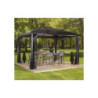 Pergola 3x4m Verona en alu gris et toit polycarbonate 6mm - SOJAG