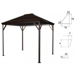 Pergola 3x4m Verona en alu gris et toit polycarbonate 6mm - SOJAG