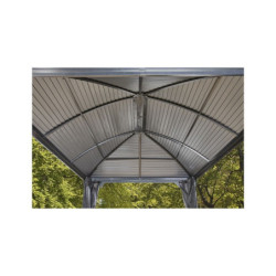 Pergola 3x4m Moreno alu gris et toit en acier galvanisé - SOJAG