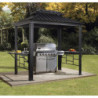 Pergola en aluminium anthracite Messina BBQ 2x3m - SOJAG