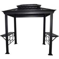 Pergola en aluminium anthracite Messina BBQ 2x3m - SOJAG