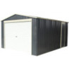 Garage métal anthracite 17,31m² porte enroulable + kit d'ancrage X-METAL