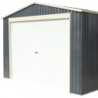 Garage métal gris 15,1m² Porte enroulable + kit d'ancrage X-METAL