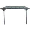 Pergola adossée ajustable en alu anthracite 3,75x2,55m X-METAL