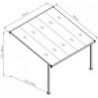 Pergola adossée alu ajustable 3,05x3,14m + Ancrage offert X-METAL