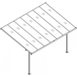 Pergola adossée en alu ajustable - 3,05x4,36m X-METAL
