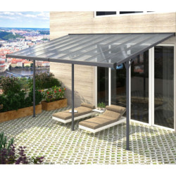 Pergola adossée ajustable en aluminium 3,05x5,57m X-METAL