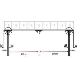 Pergola adossée ajustable en aluminium 3,05x5,57m X-METAL