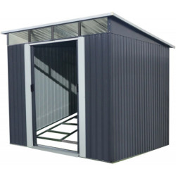 Abri en métal anthracite Skylight 5,64m² + kit d'ancrage X-Metal