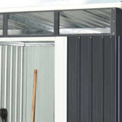 Abri en métal anthracite Skylight 5,64m² + kit d'ancrage X-Metal
