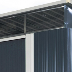 Abri en métal anthracite Skylight 5,64m² + kit d'ancrage X-Metal