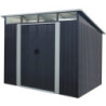Abri en métal anthracite Skylight 5,64m² + kit d'ancrage X-Metal