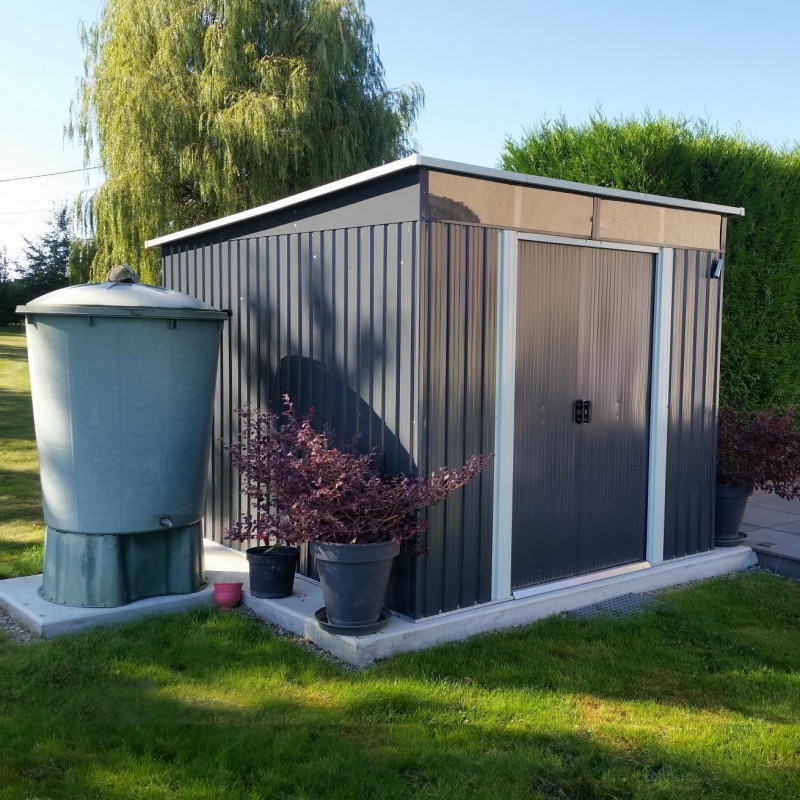 Abri de jardin métal 6,67m² Skylight anthracite + Ancrage X-METAL