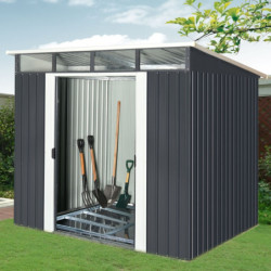 Abri de jardin métal 6,67m² Skylight anthracite + Ancrage X-METAL