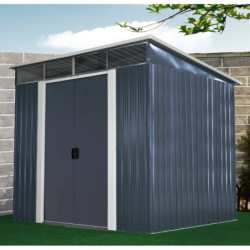 Abri de jardin métal 6,67m² Skylight anthracite + Ancrage X-METAL