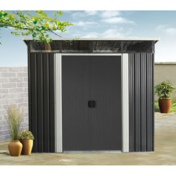 Abri de jardin métal 6,67m² Skylight anthracite + Ancrage X-METAL