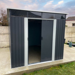 Abri de jardin métal 6,67m² Skylight anthracite + Ancrage X-METAL