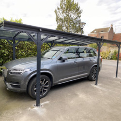 Carport alu anthracite 3x6,47m + Toit polycarbonate 6mm X-METAL