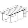 Carport alu anthracite 3x6,47m + Toit polycarbonate 6mm X-METAL