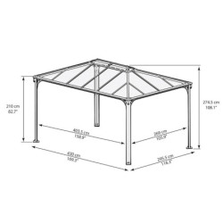 Pergola en alu et polycarbonate 430x295cm Martinique 4300 Palram - Canopia