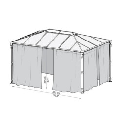 Pergola en alu et polycarbonate 430x295cm Martinique 4300 Palram - Canopia