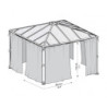 Rideaux en polyester gris pour pergola Palermo™ 4300 - Palram - Canopia
