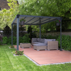 Pergola en alu et polycarbonate 309x309cm Milano 3000 - Palram® - Canopia