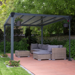 Pergola en alu et polycarbonate 309x309cm Milano 3000 - Palram® - Canopia