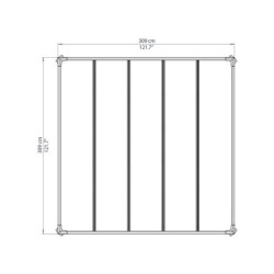 Pergola en alu et polycarbonate 309x309cm Milano 3000 - Palram® - Canopia