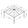 Pergola en alu + Toit polycarbonate 429x429cm Palermo 4300 Palram - Canopia