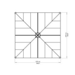 Pergola en alu + Toit polycarbonate 429x429cm Palermo 4300 Palram - Canopia