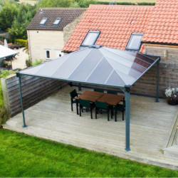 Pergola en alu + Toit polycarbonate 429x429cm Palermo 4300 Palram - Canopia