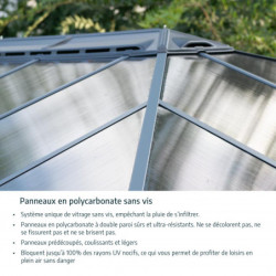 Pergola en alu + Toit polycarbonate 429x429cm Palermo 4300 Palram - Canopia