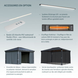 Pergola en alu + Toit polycarbonate 429x429cm Palermo 4300 Palram - Canopia