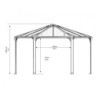 Pergola en alu et polycarbonate Monaco™ 450x390cm - Palram - Canopia