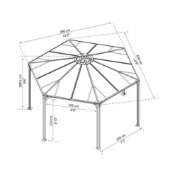 Pergola en alu et polycarbonate Monaco™ 450x390cm - Palram - Canopia