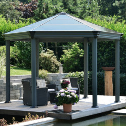 Pergola alu 359x414,5cm Roma Palram avec toit en polycarbonate
