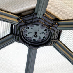 Pergola alu 359x414,5cm Roma Palram avec toit en polycarbonate