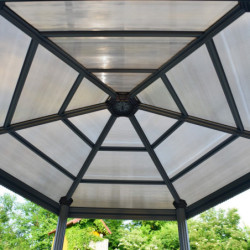Pergola alu 359x414,5cm Roma Palram avec toit en polycarbonate