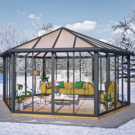 Pergola fermée en alu et polycarbonate 517x595cm Garda - Palram - Canopia