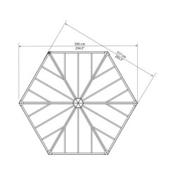 Pergola fermée en alu et polycarbonate 517x595cm Garda - Palram - Canopia